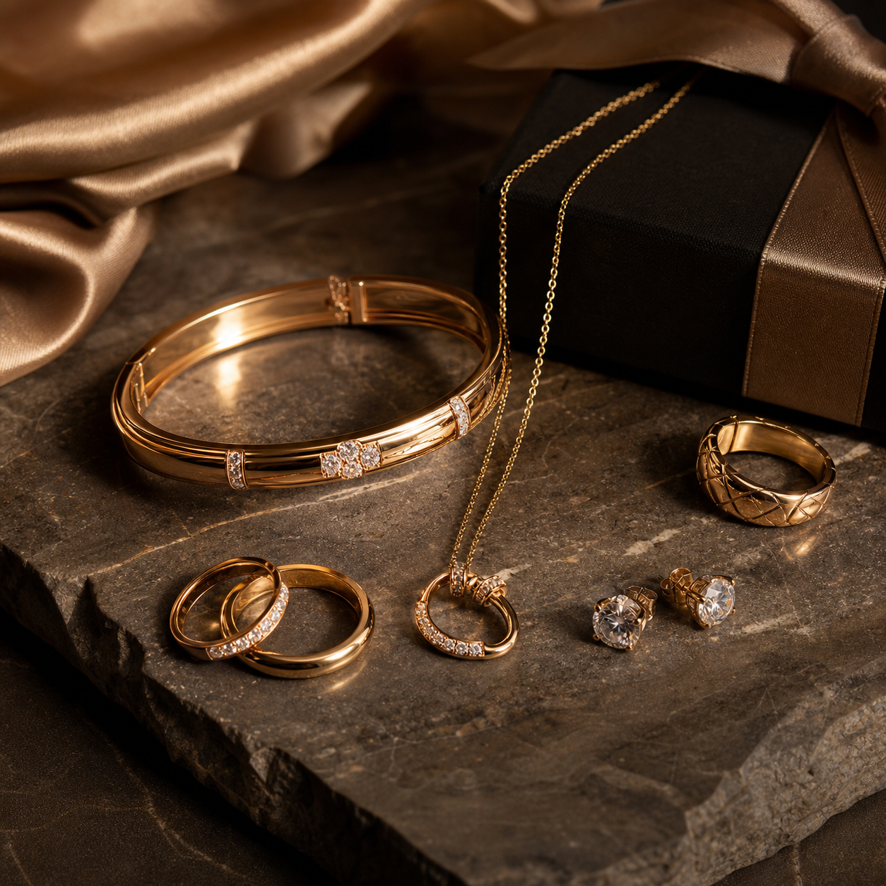 Premium jewelry on a dark background